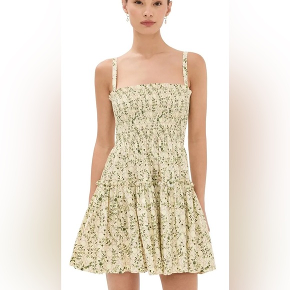 Floral Seraphina Mini Dress in Cream - Picture 2 of 3